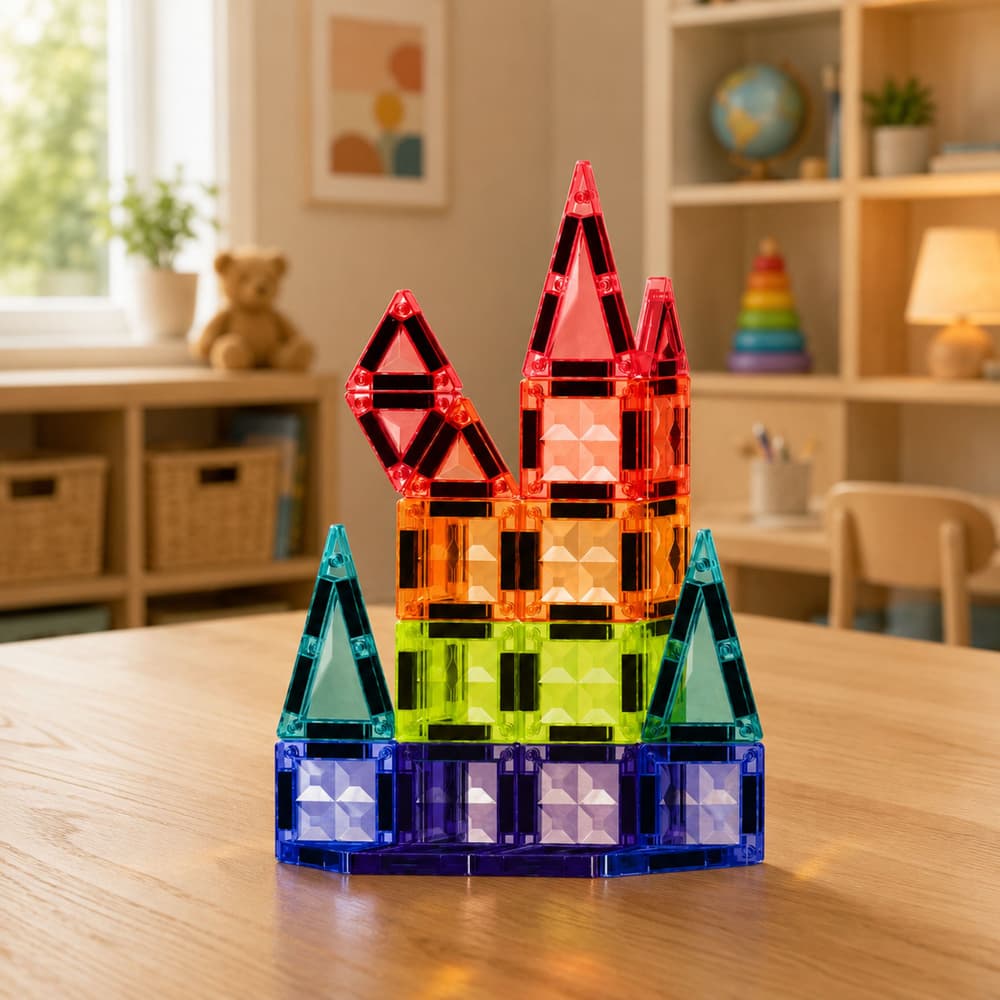LEAN TOYS Magnetske kocke, barviti paneli 3D, STEM, 27 kosov 3