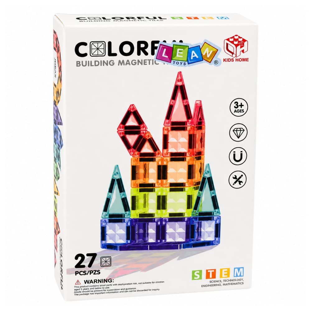 LEAN TOYS Magnetske kocke, barviti paneli 3D, STEM, 27 kosov 4
