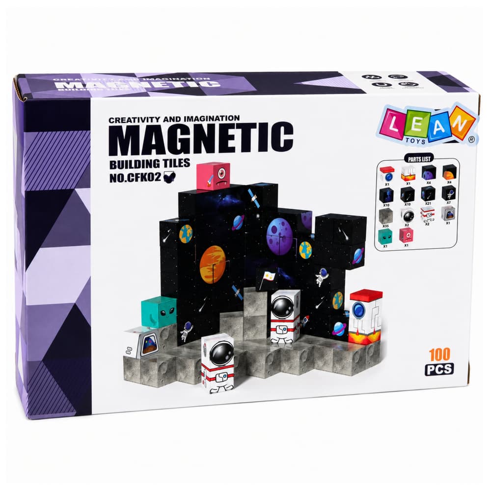 Magnetni bloki kocke 100 kos. motivi vesolja 3D 5