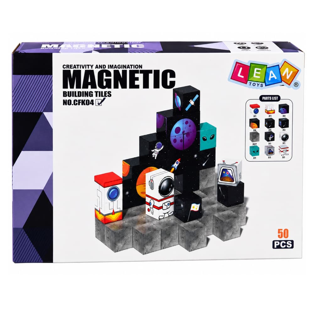 Magnetni bloki kocke 50 kos. motivi vesolja 3D 5