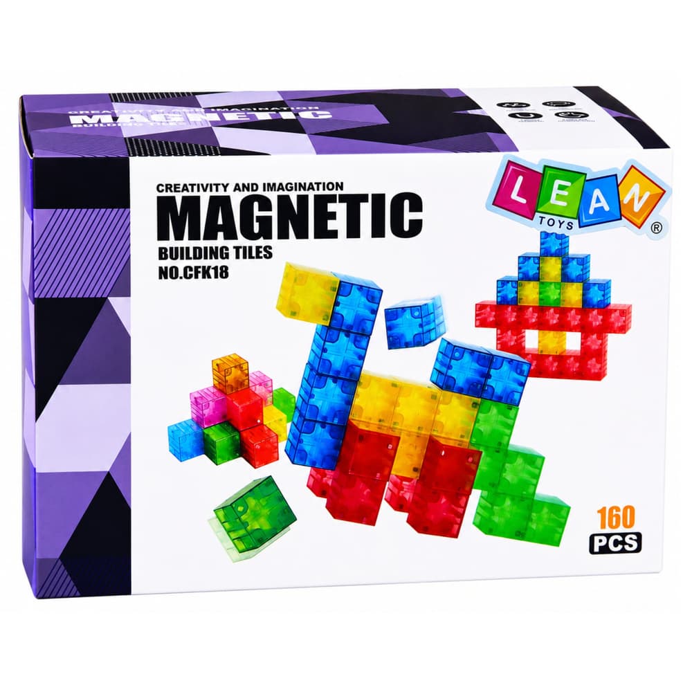 Magnetni bloki kocke 160 kos. barviti kockasti motivi 3D 4
