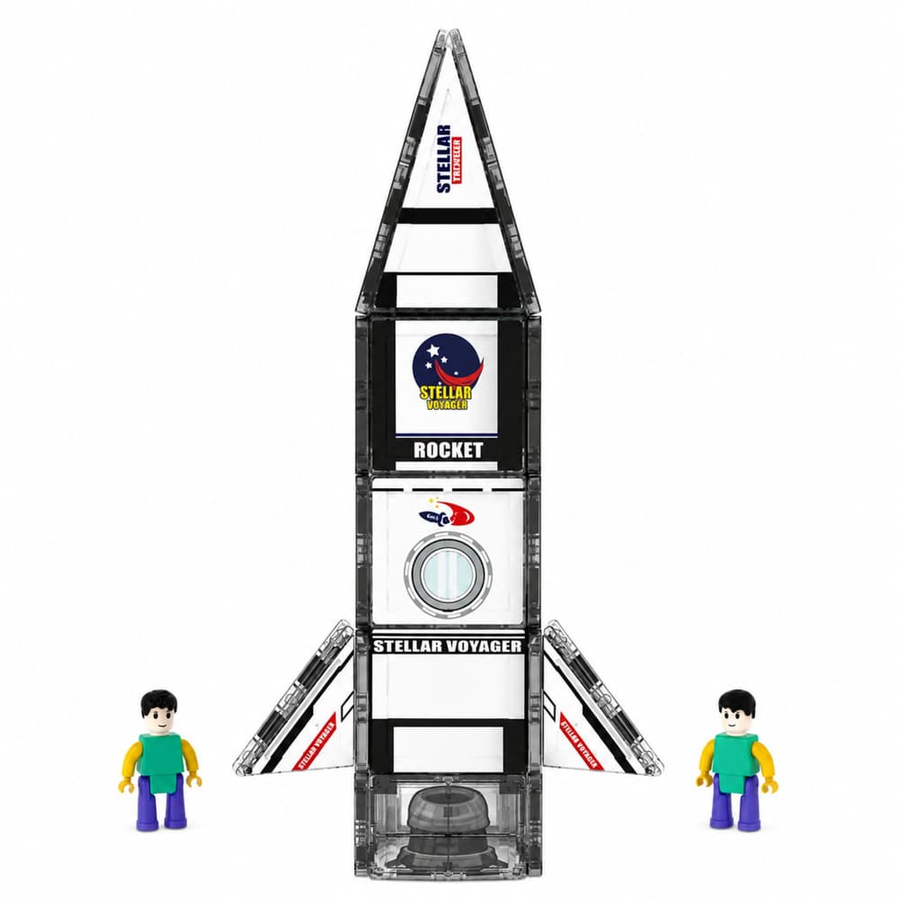 LEAN TOYS Magnetske kocke, Vesoljska Raketa, Figurice, 26 kosov 2