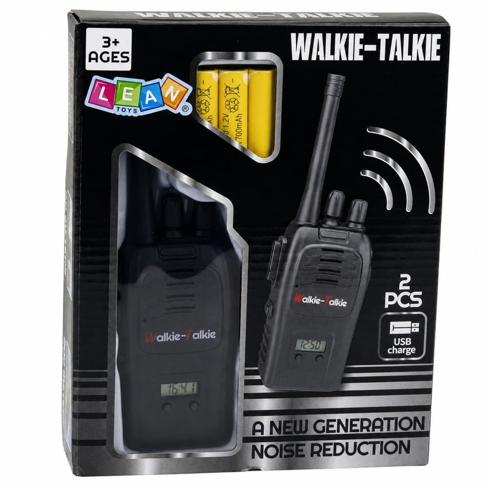 Ročni radiji Walkie Talkie, USB, zmanjšanje šumov, črni, doseg 200 m 6