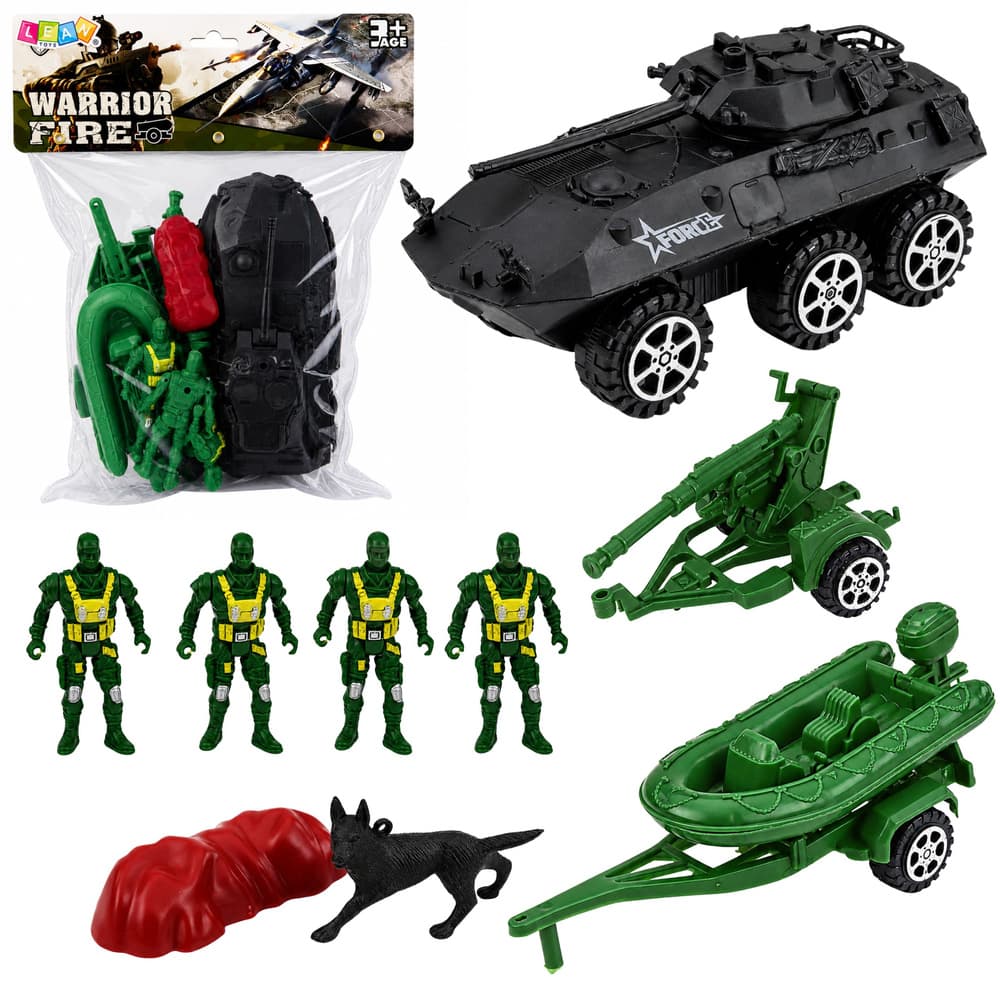 LEAN TOYS Vojaški set, Transporter, Figurice, Vozila, 14 kosov