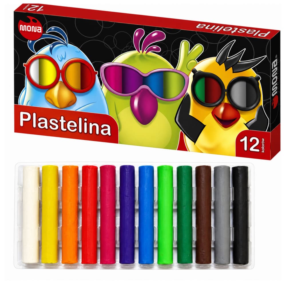 Plastelin MONA, 12 barv