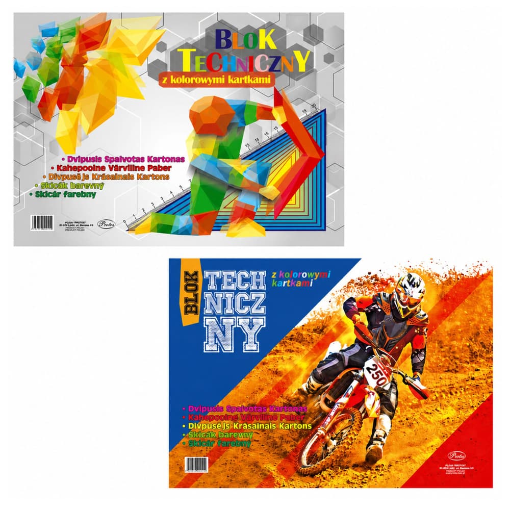 Tehnični blok PROTOS, A3, 8 barvnih listov, 120g