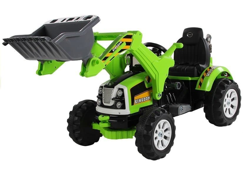 Zeleni akumulatorski traktor bager z gibljivo žlico 2