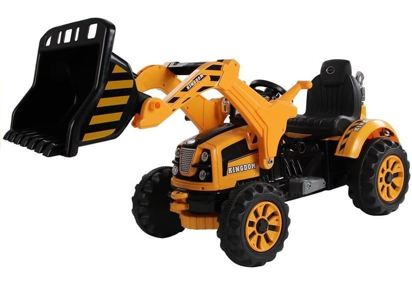 Oranžni akumulatorski traktor bager z gibljivo žlico 2