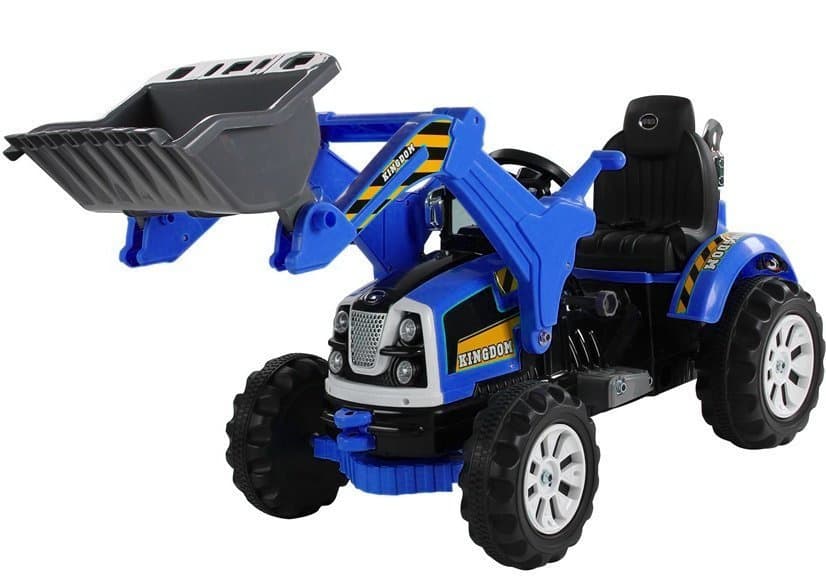Modri akumulatorski traktor bager z gibljivo žlico 2