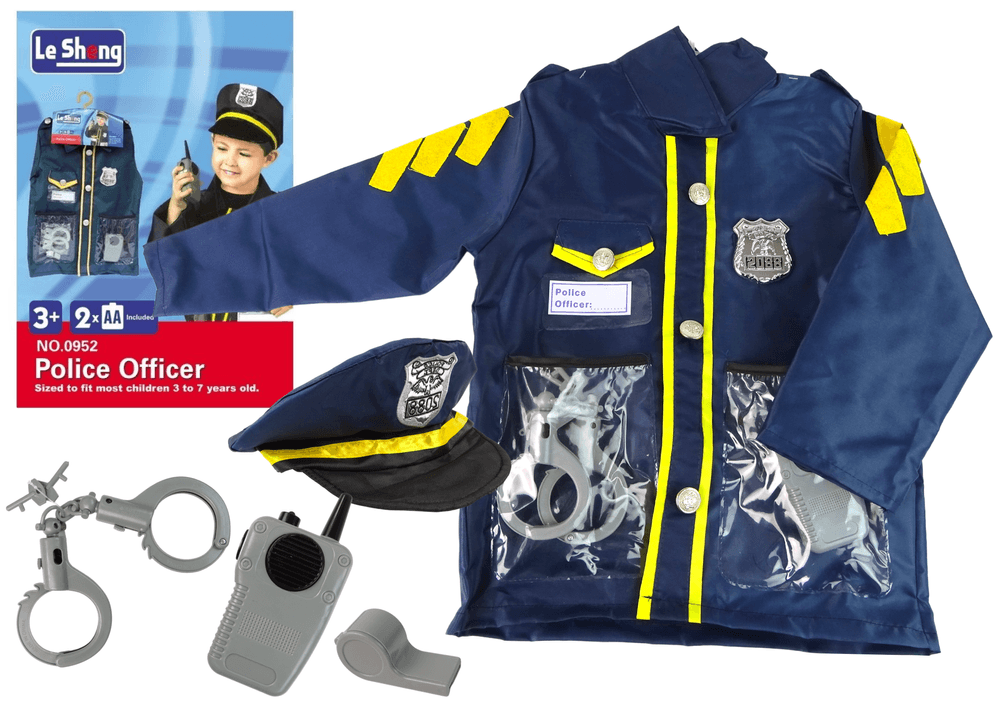 LEAN TOYS policijski kostum za otroke z dodatki (8 kosov)
