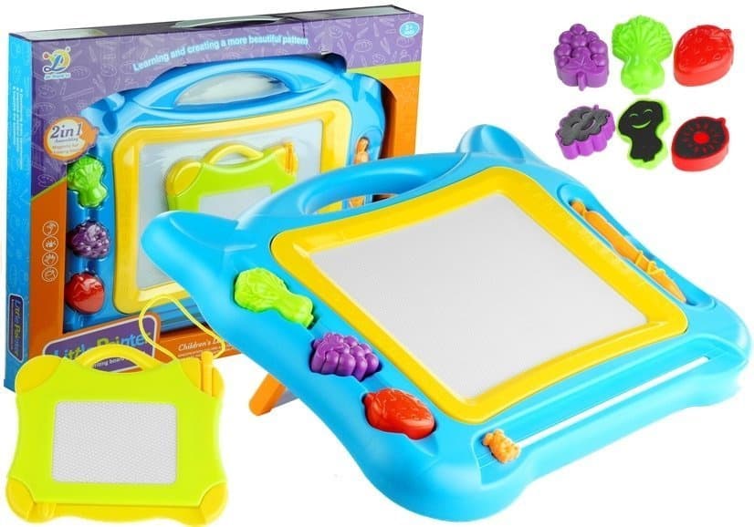 LEAN TOYS Velika magnetna tabla za risanje "Znicopis" z žigi