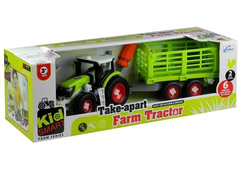 LEAN TOYS Razstavljiv traktor s prikolico (43 cm) 5