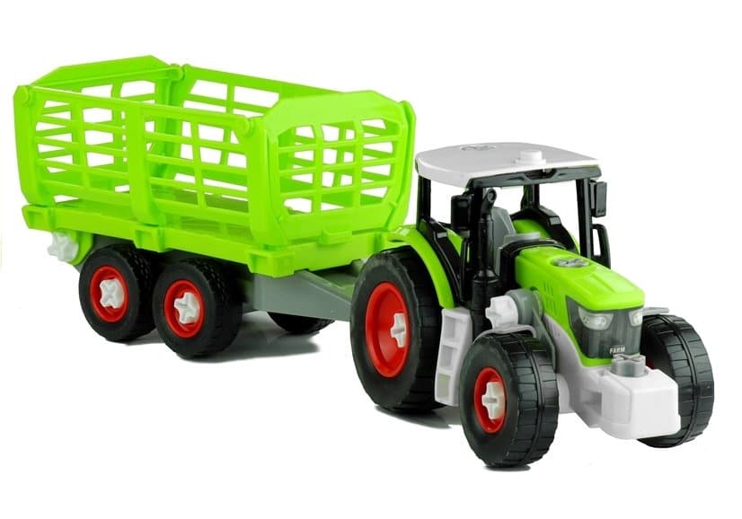 LEAN TOYS Razstavljiv traktor s prikolico (43 cm)