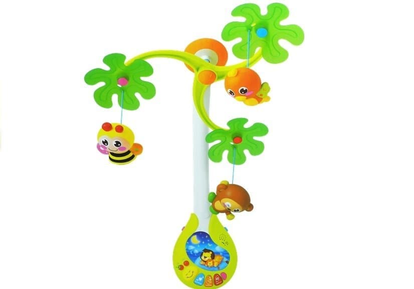 LEAN TOYS Glasbena vrtiljak z igračami za dojenčke