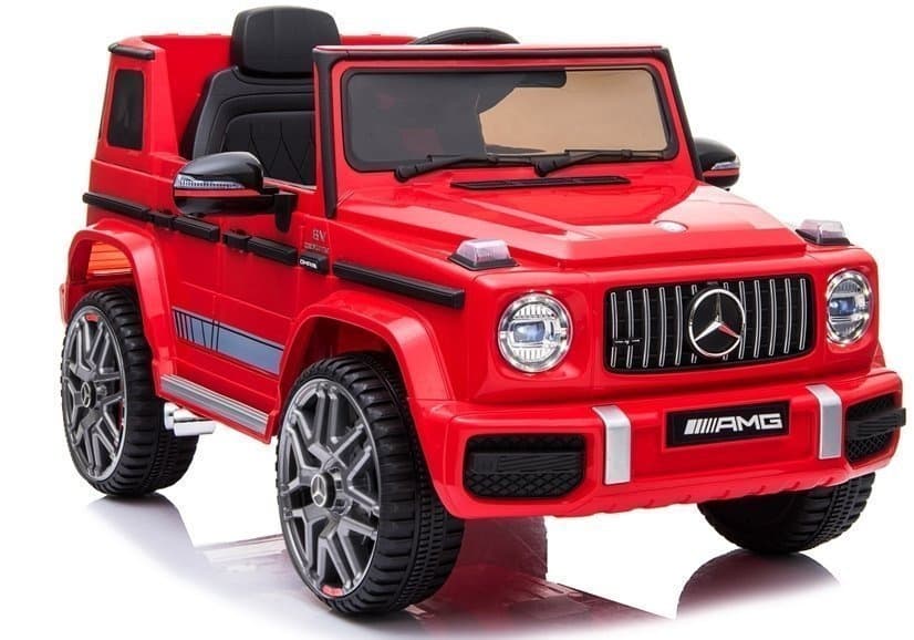LEAN CARS Otroški avto na akumulator Mercedes G63 AMG, rdeča, LED luči, MP3