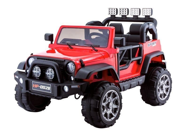 LEAN CARS Otroški avto na akumulator Jeep HP012, rdeč, LED luči, MP3 2