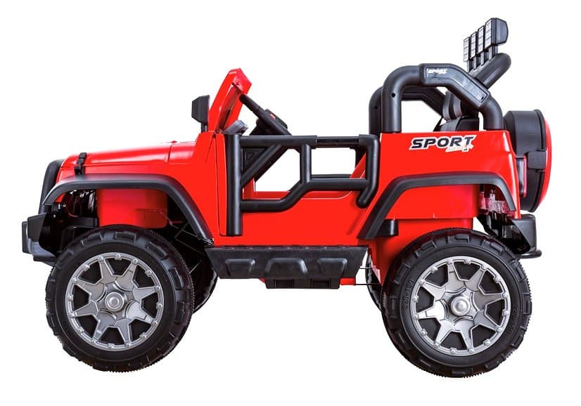 LEAN CARS Otroški avto na akumulator Jeep HP012, rdeč, LED luči, MP3 5