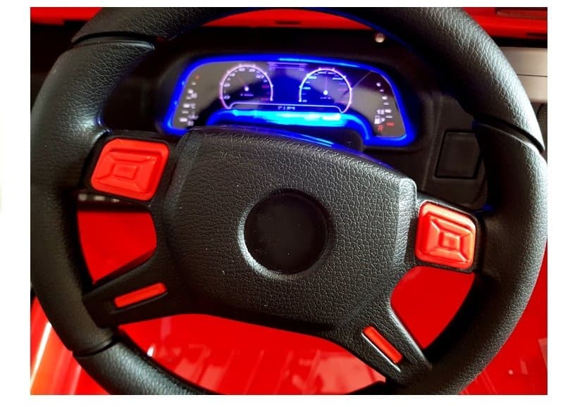 LEAN CARS Otroški avto na akumulator Jeep HP012, rdeč, LED luči, MP3 6