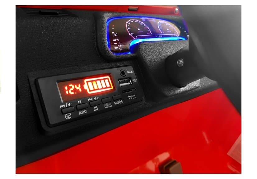 LEAN CARS Otroški avto na akumulator Jeep HP012, rdeč, LED luči, MP3 8