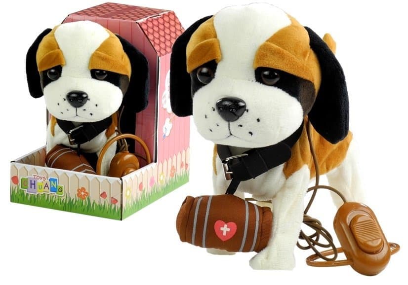 LEAN TOYS Interaktivni psiček bernardinec na povodcu + uta