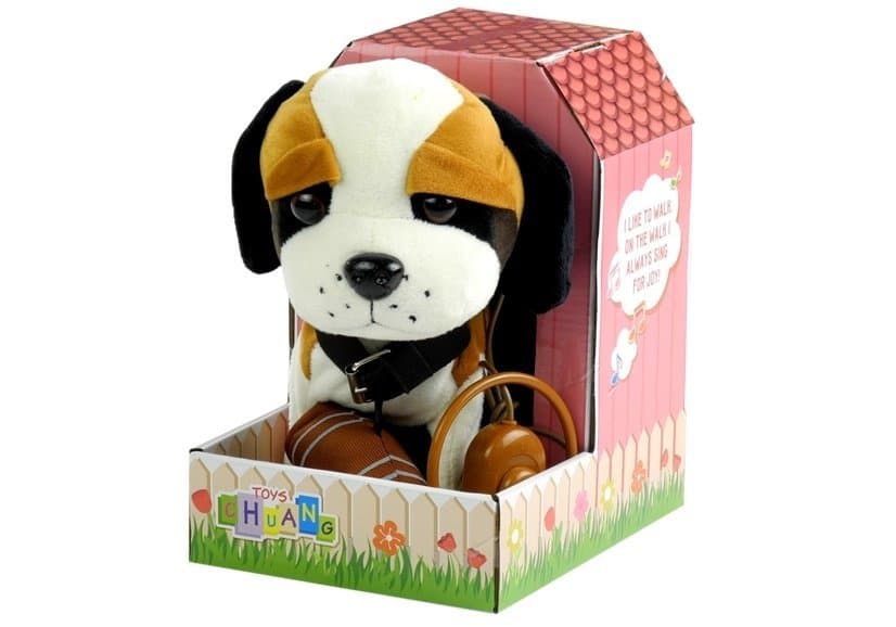 LEAN TOYS Interaktivni psiček bernardinec na povodcu + uta 2