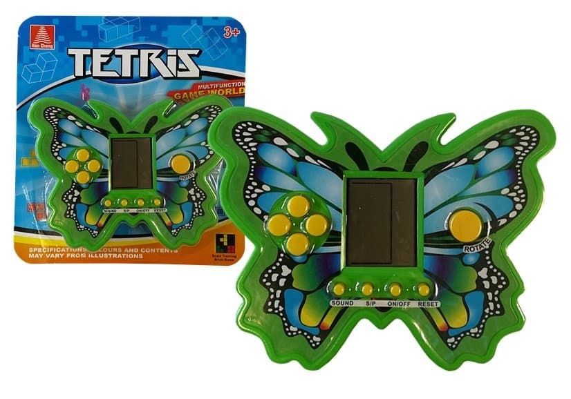 LEAN TOYS Elektronska igra Tetris - Motivi metulja (zelena)
