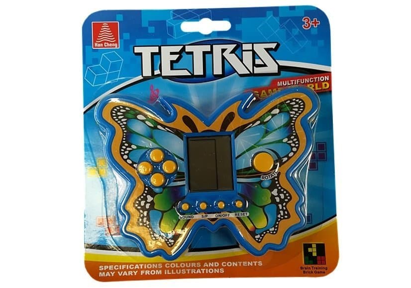 LEAN TOYS Elektronska igra Tetris - Motivi metulja (modra) 2
