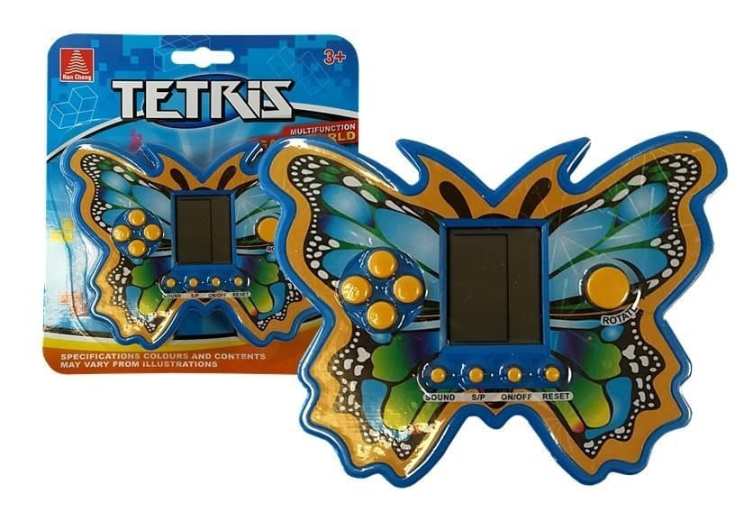 LEAN TOYS Elektronska igra Tetris - Motivi metulja (modra)