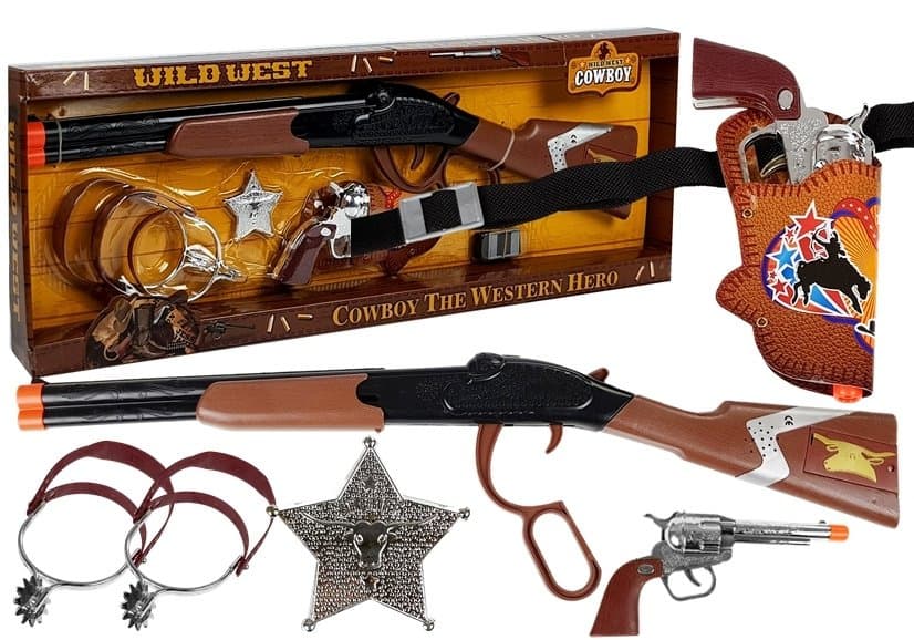 Kavbojski set z pištolo in dodatki Lean Toys