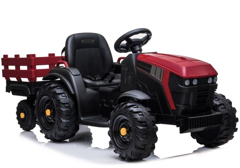 Traktor na akumulator LEAN CARS BDM0925 z EVA kolesi in MP3, rdeč