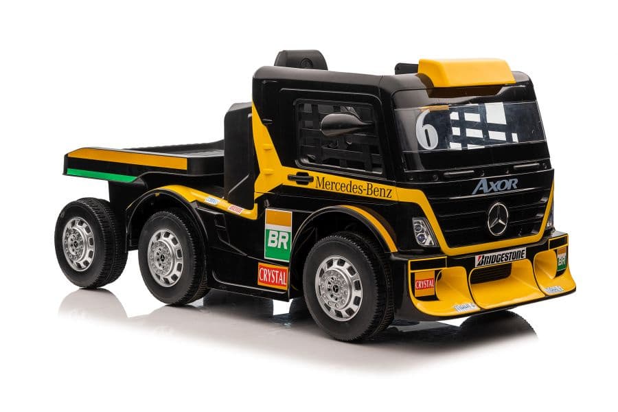 Tovornjak na akumulator LEAN CARS Mercedes + prikolica XMX622B, rumen