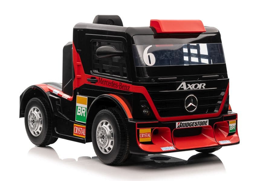 Tovornjak na akumulator LEAN CARS Mercedes XMX622 s LED lučmi, rdeč
