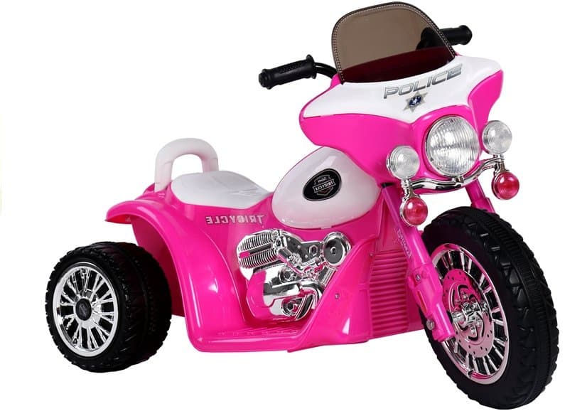 Akumulatorski tricikel motor JT568 "Policija" za otroke, temno roza
