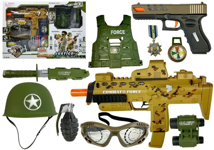 LEAN TOYS Vojaški Set: Pištola MP7 z Mehkim Naboji