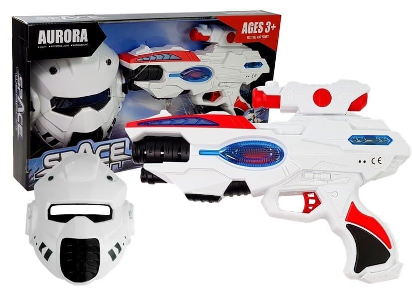 LEAN TOYS vesoljski laserski pištola z masko