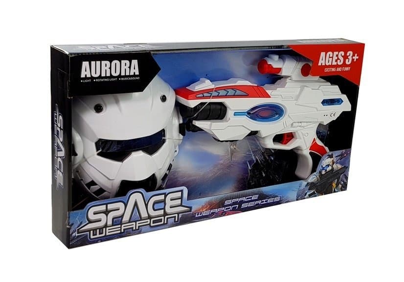 LEAN TOYS vesoljski laserski pištola z masko 4