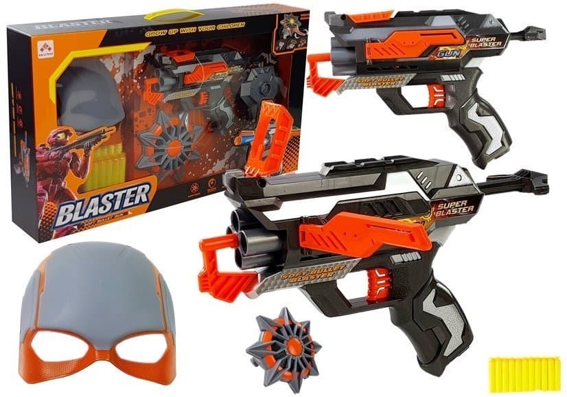 LEAN TOYS zložljivi pištola na penaste krogle z masko
