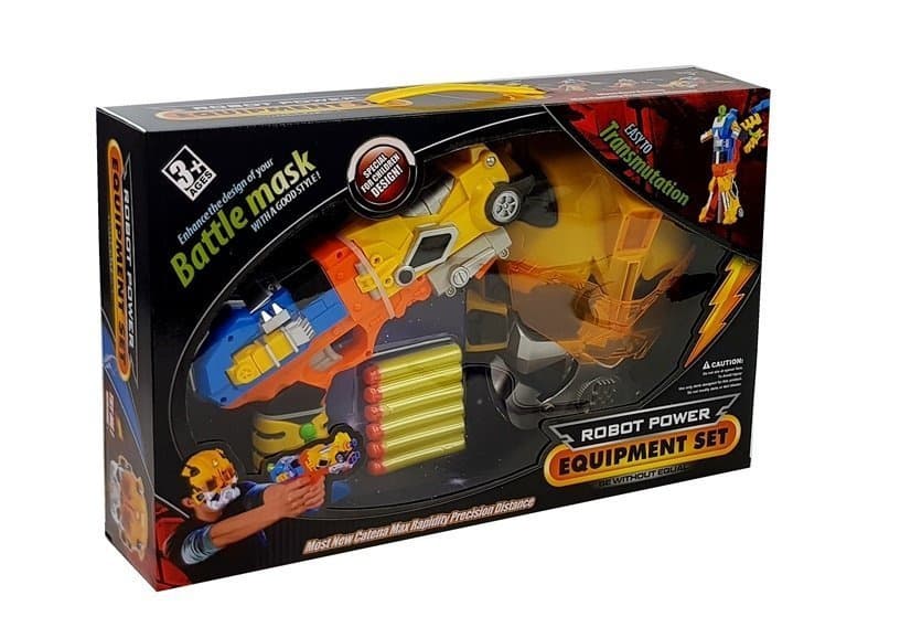 Pištola na penaste puščice LEAN TOYS Robot 2v1 s masko 6