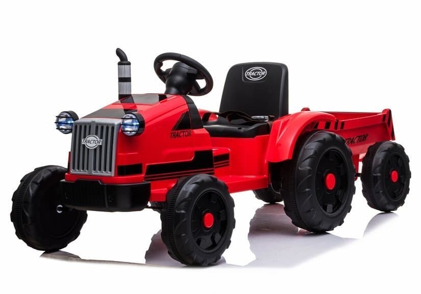 Traktor na Akumulator za Otroke LEAN CARS CH9959 Rdeč s Priklopnikom 3