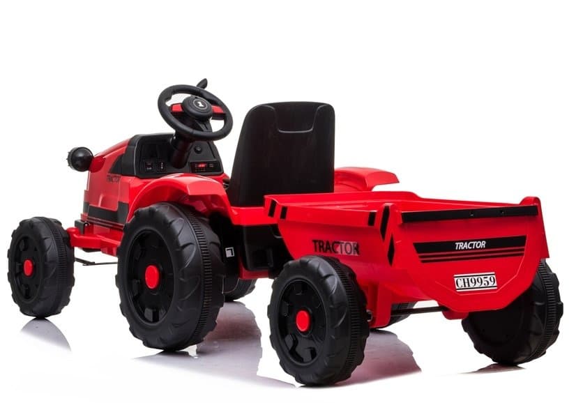 Traktor na Akumulator za Otroke LEAN CARS CH9959 Rdeč s Priklopnikom 4