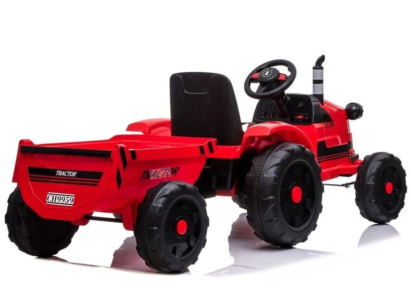 Traktor na Akumulator za Otroke LEAN CARS CH9959 Rdeč s Priklopnikom 5