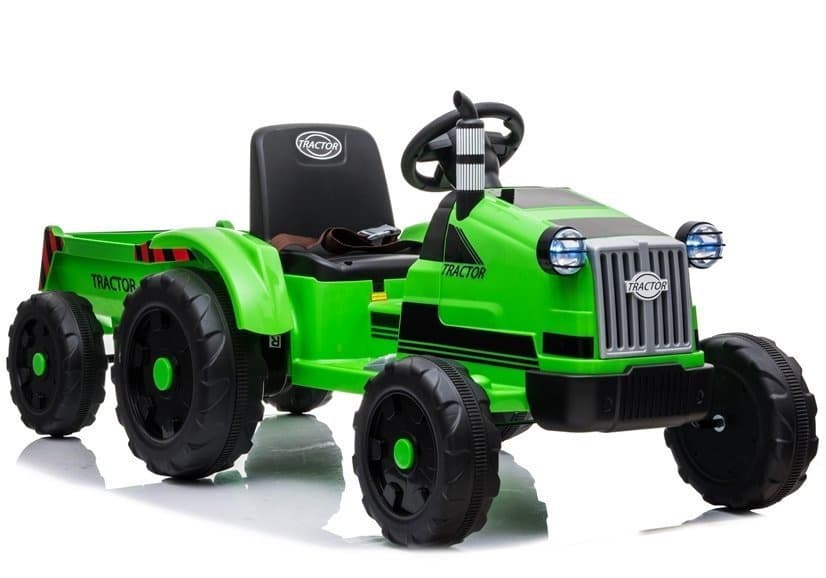 Traktor na Akumulator za Otroke LEAN CARS CH9959 Zelen s Priklopnikom