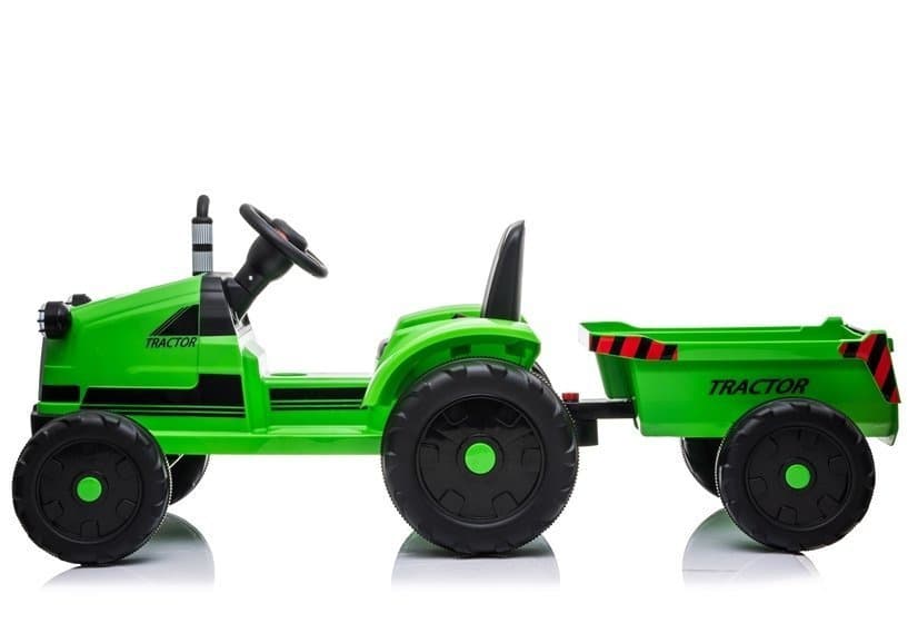 Traktor na Akumulator za Otroke LEAN CARS CH9959 Zelen s Priklopnikom 5