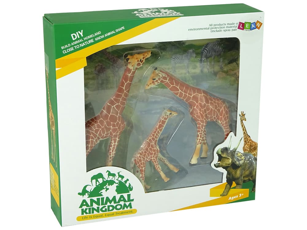 Figure Žiraf LEAN TOYS - Družina (3 kosi) + Ozadje 7