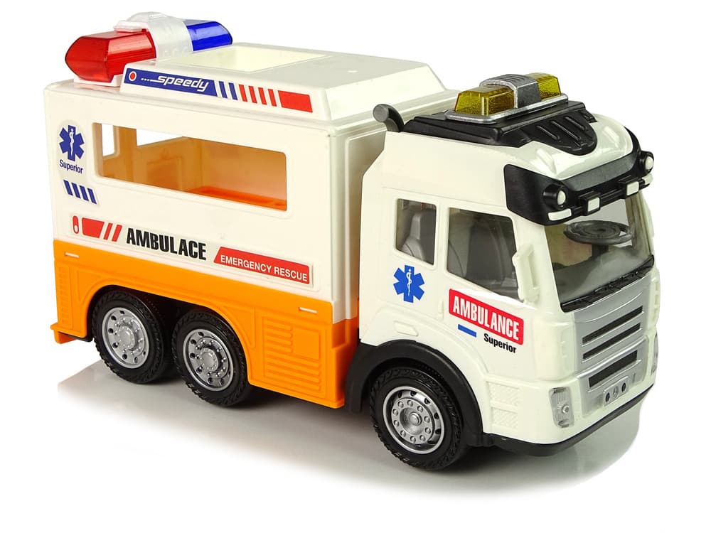 Reševalno Vozilo na Baterije LEAN TOYS z Lučmi in Zvoki 4