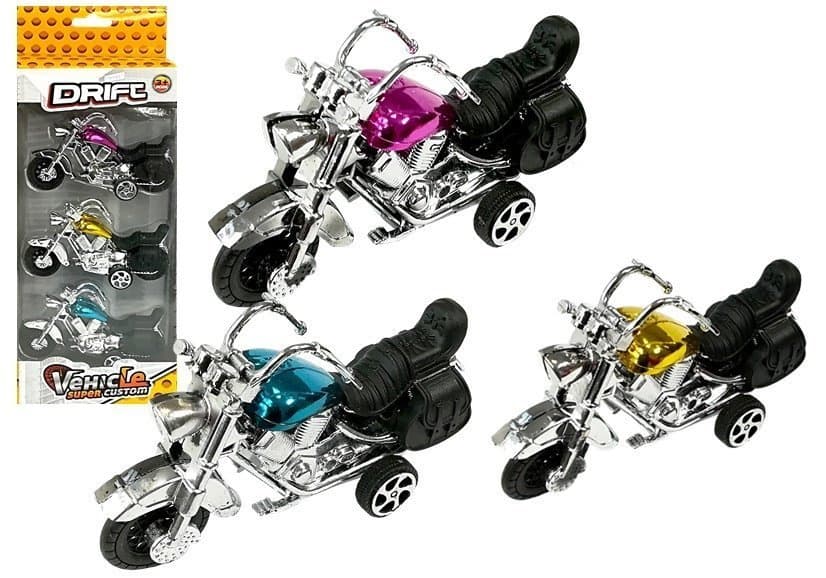 Set 3 Motociklov LEAN TOYS z Ročnim Pogon