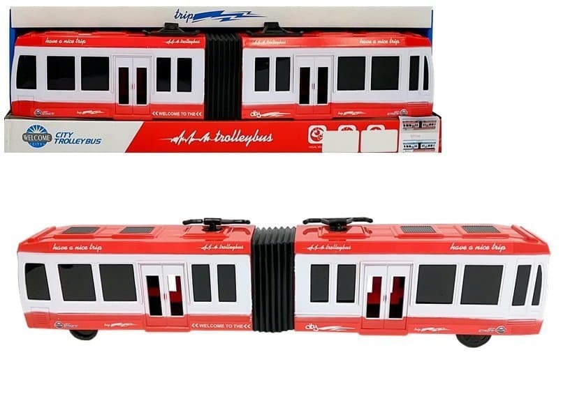 Zglobni avtobus z vztrajnostnim pogonom, rdeč 3