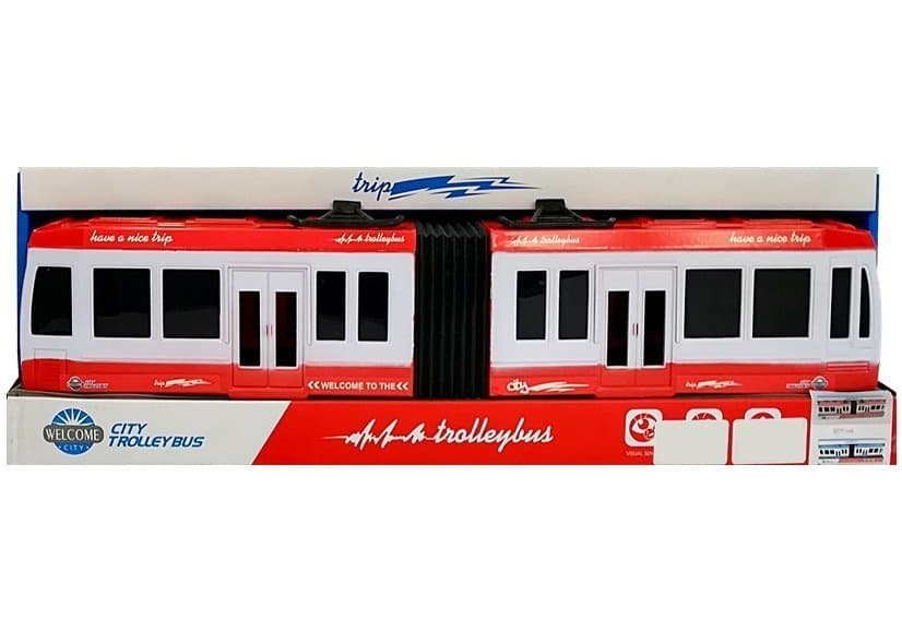 Zglobni avtobus z vztrajnostnim pogonom, rdeč 6