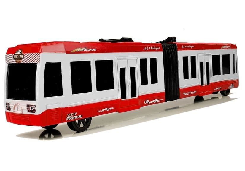 Zglobni avtobus z vztrajnostnim pogonom, rdeč 2