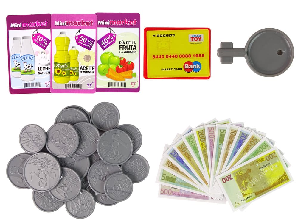LEAN TOYS Dotyková pokladna s príslušenstvom, čítačkou a zvukmi 3